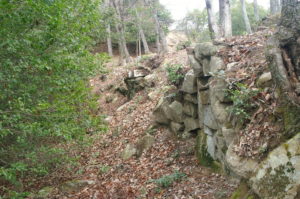 感状山城　Ⅱの郭西側の石垣
