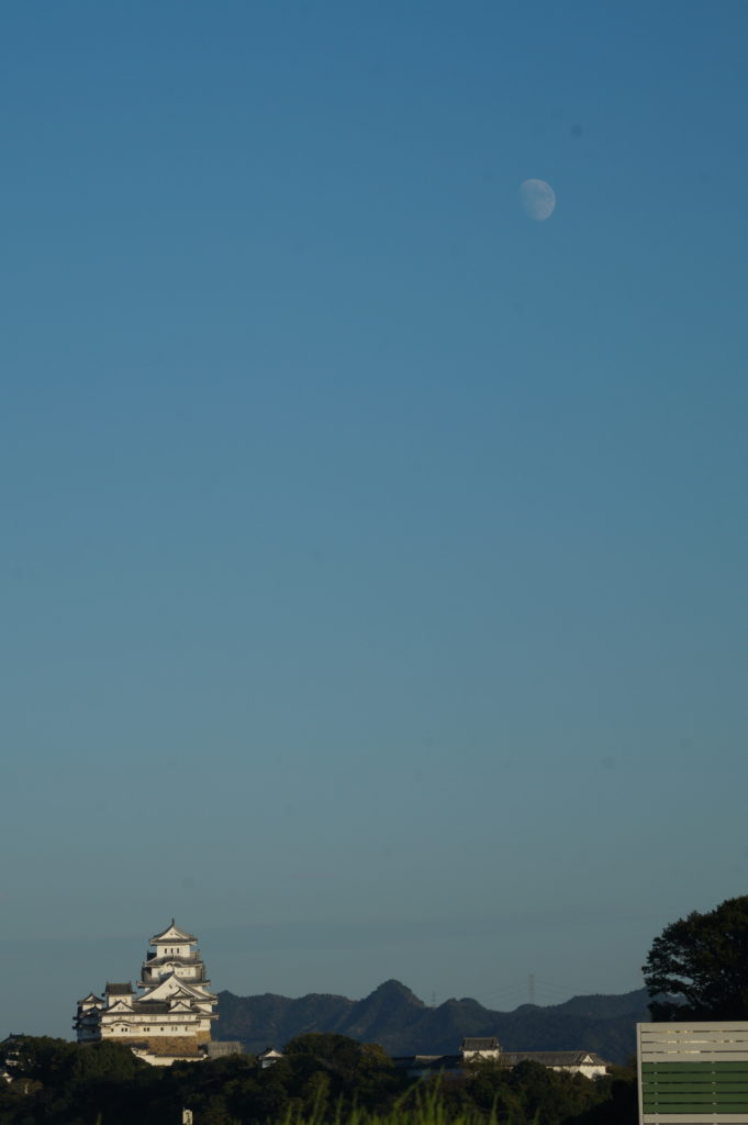 月と姫路城