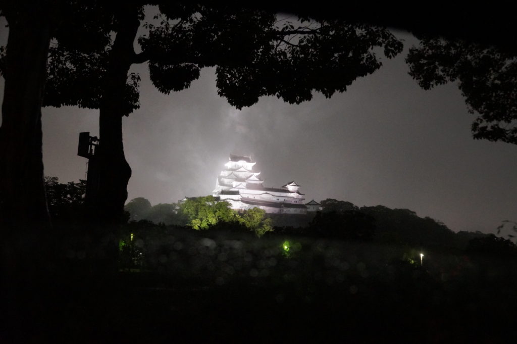 大雨のライトアップ